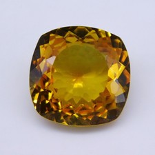 Flawless 15.40Ct Natural Yellow Ceylon Sapphire Cushion Certified Loose Gemstone
