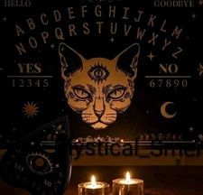 Haunted Active Spirit Ouija Board Cursed Baphomet Black Wht Cat Found Abandoned