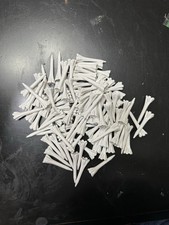 Lot Of 100 Golf Tees 1 3/4  1.75  White Plastic Iron Par 3 Fairway Wood Tees