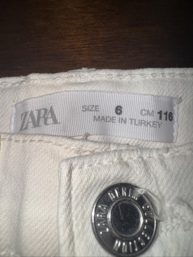 Zara Girls White Cargo Jeans Size 6 Excellent Condition - Picture 5 of 6