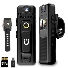 Mini Cámara De Acción Camara Corporal 64GB 1080p HD Videocámara Portátil 2025