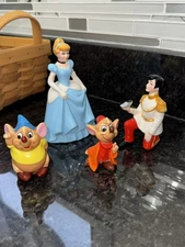 Disney Figures 1960 Japan Cinderella set of 4 Prince Cinderella Gus Jack