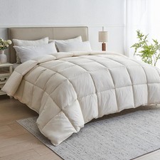 R Goose Feather Down Fiber Comforter Twin Size - 100 Organic Cotton Cover All