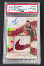 2019-20 Panini Immaculate Tyler Herro Brand Logo Patch Auto RC /5 PSA Auto 9