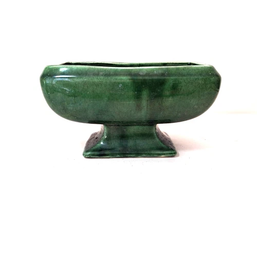 Vintage Floraline Haeger Green Pedestal Planter 465 USA Mid Century