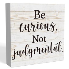 Be Curious Not Judgmental Believe Sign Cubicle Decorations for Women Desk