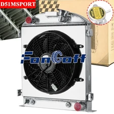 4 Row Radiator Shroud Fan For 1930-1938 31 Ford HI BOY Hot Rod Chopped Chevy V8