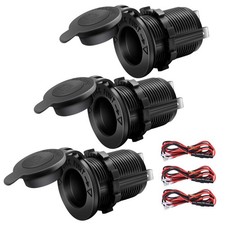 12V Cigarette Lighter Socket Car Marine Motorcycle ATV RV 3PCS, 1
