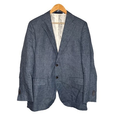 SuitSupply Blue Lazio SB Int. Slim Baird McNutt Pure Irish Linen Blazer Size 52
