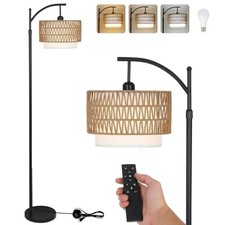 Arc Floor Lamp for Living Room with 3 Color Temperatures, Farmhouse Rustic