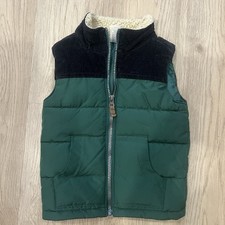 CARTER'S Blended Fabric Green Puffer Vest Boy's 4T/Toddler Zip Up Outerwear