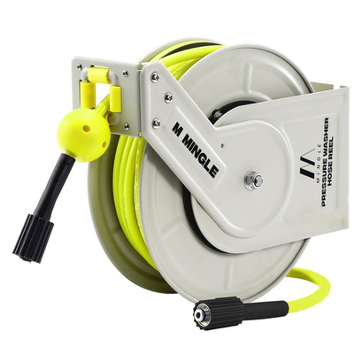 #ad Retractable Pressure Washer Hose Reel 1 4quot; × 60ft Power Washer Hose Reel Au... $194.92