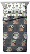 Star Wars The Mandalorian Baby Yoda 5PC Reversible Twin Bedding Set New