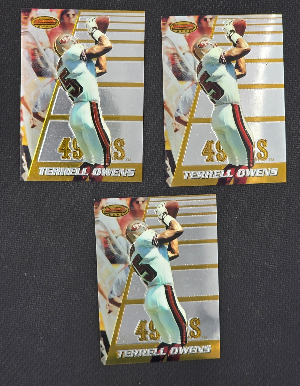 Terrell Owens Bowman's Best 1996 #147 RC Rookie + bonus cards