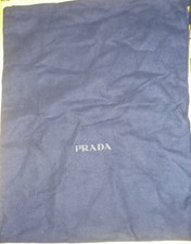 Prada Flannel Drawstring Dust Bag Navy Blue, 14"x18"