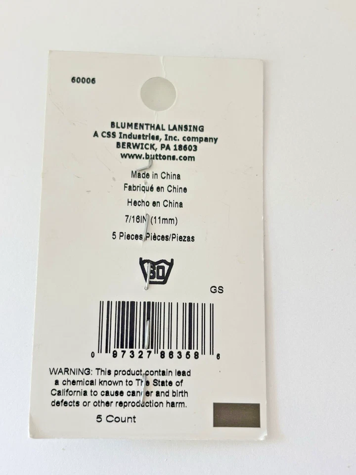 LaMode Buttons 4 Piece 3/8” Black & Rhinestone Accent - Image 4 of 4