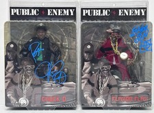 Public Enemy Chuck D Flavor Flav Signed Vintage Mezco Figure JSA Beckett COA