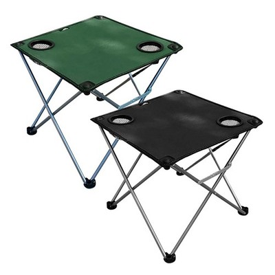 Campingtisch Faltbar Tragetasche mit 2 Getränkehaltern | Klapptisch Polyester