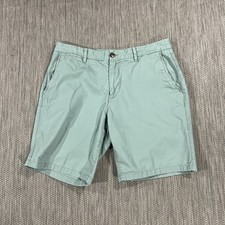 Bonobos Shorts Men 33 Light Green Cotton Stretch 9 in Inseam Flat Front Chino