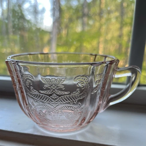 Vintage Pink Depression Madrid Floral Mug Tea Cup, 1970’s EXC Cond!