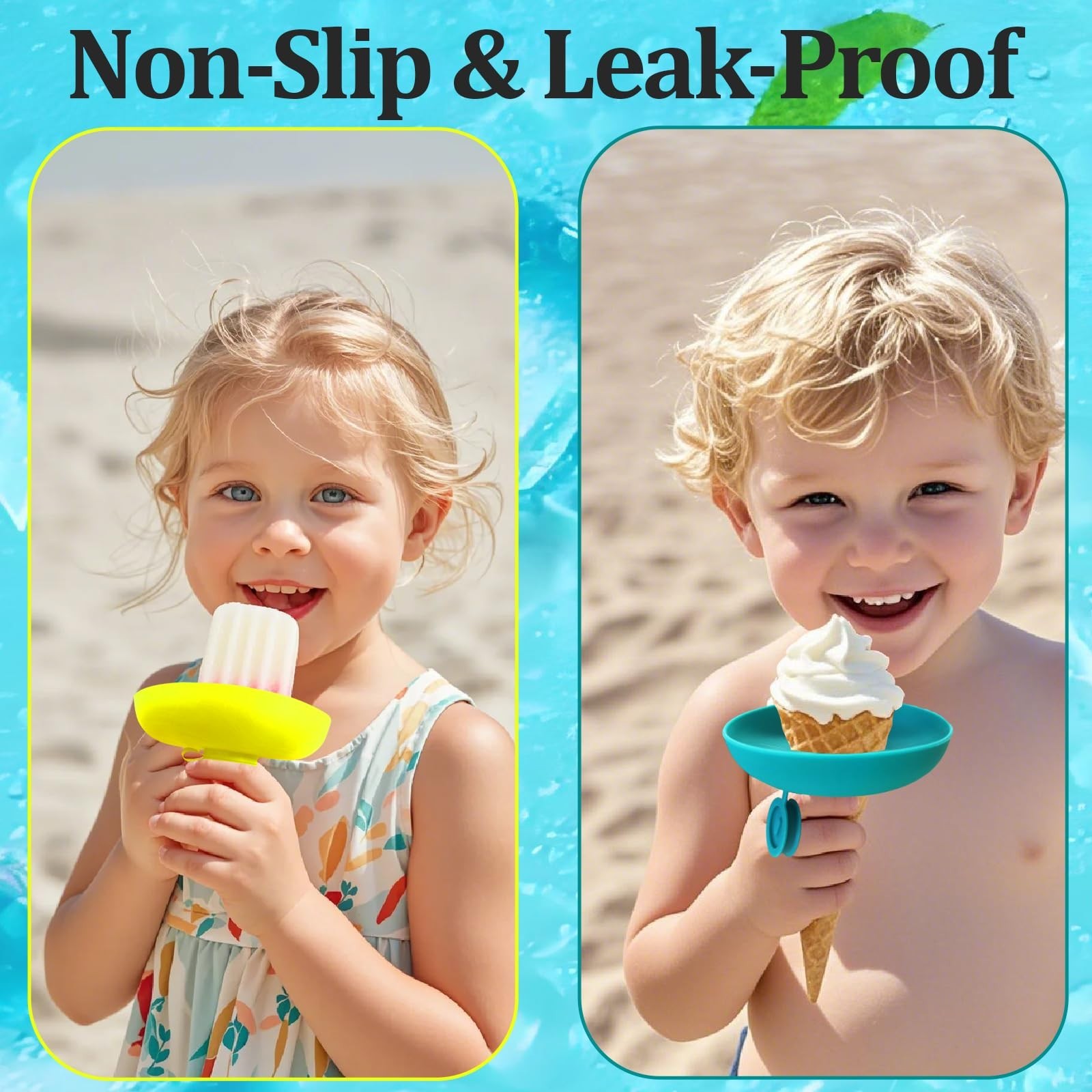 4 Pieces Ice Cream Creative Anti-Drip Popsicle Holder For Kids, Dishwasher Safe