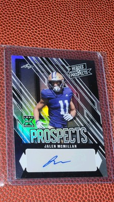 2024 Leaf Heroes & Prospects /75 Autographs Jalen McMillan AP-JMM Silver