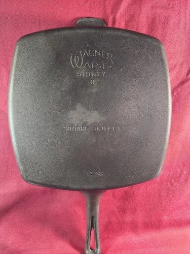 Vintage Wagner Ware Sidney O Square Cast Iron Skillet #1220 11"x11" Pre 1959