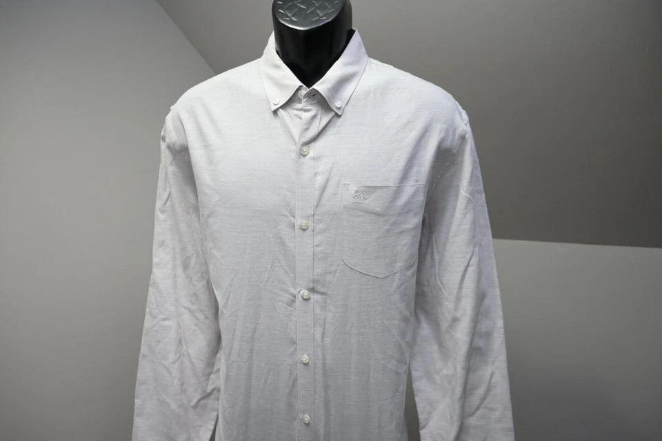 Penguin MunsingWear Heritage Slim Fit Stretch Gray Button Up Shirt Mens Sz XL - Image 2 of 4