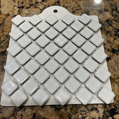 Tile Sample 6 X 6. Hudson Diamond Glossy White Porcelain Mosaic Tile