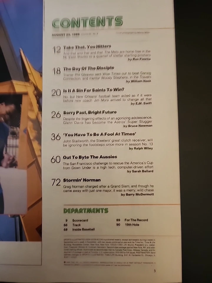 Sports Illustrated Aug 25 1986 Ron Darling Armed Force New York Mets - Image 4 of 4