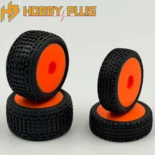 Hobby Plus HBP250144 Premounted Front & Rear Tires Orange (4) Speck B 1/24 Part