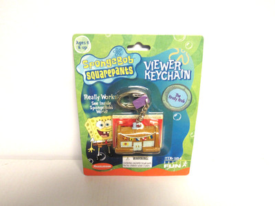 2001 Basic Fun Keychain SpongeBob SquarePants The Krusty Krab Viewer Rare
