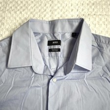 Boss Hugo Boss Enzo Dress Shirt 17 1/2 - 44 Men  s Regular Easy Iron Light Blue