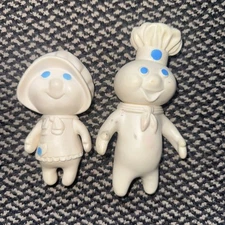 Poppin' Fresh Vintage Pillsbury Doughboy Vinyl Couple MR (1971) and MRS (72’) T5