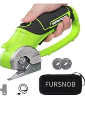 Cordless Electric Scissors 4V Rotary Cutter USB Rechargeable 3 Blades Portable