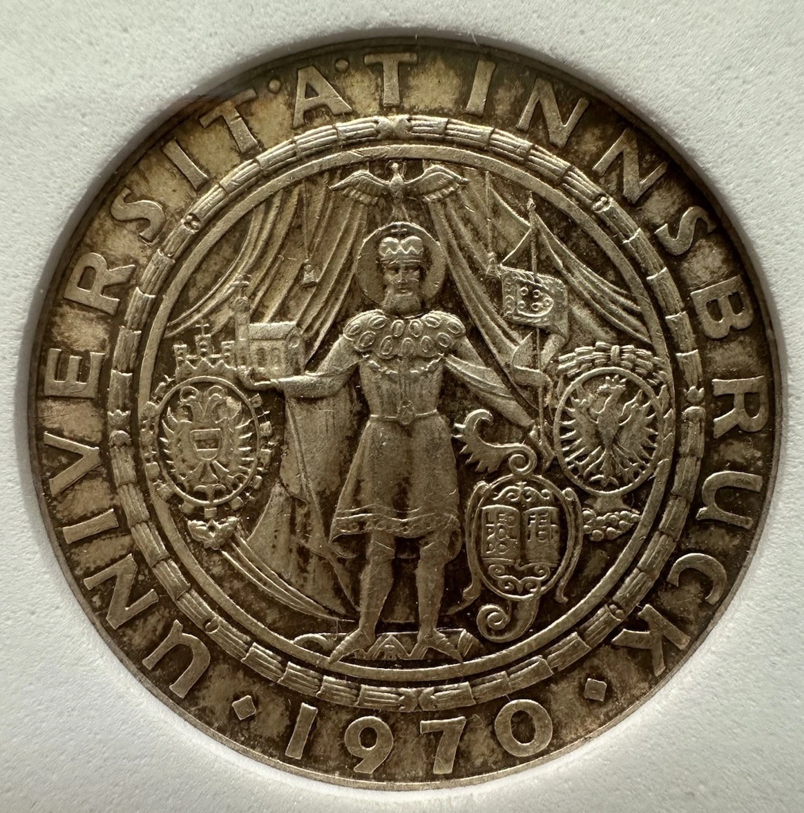 50 Schilling 1970 Österreich UNI Innsbruck NNC MS67 Silber Münze (2353)