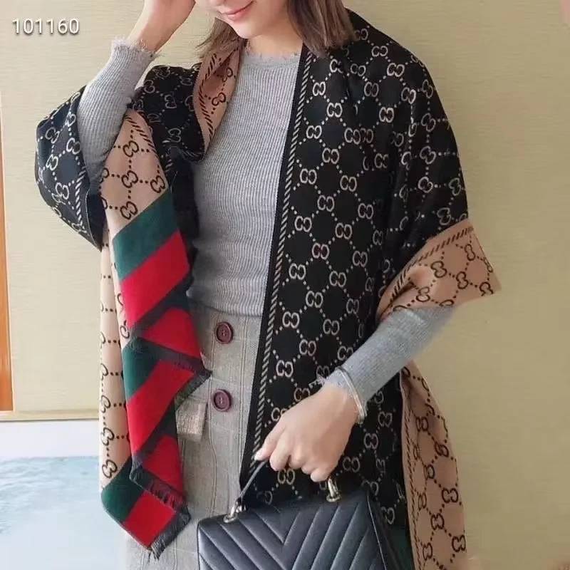 Sciarpa donna invernale cashmere elegante doppia faccia calda moda autunno - Immagine 2 di 4