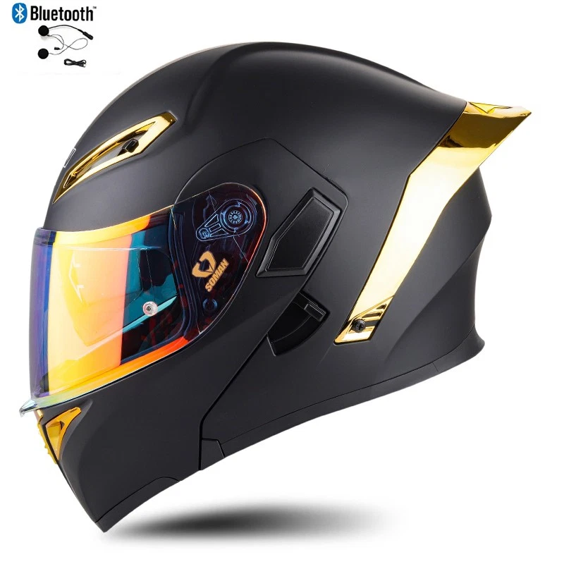 DOT Modular Flip Up Bluetooth Motorcycle Helmet Dual lens Crash Motorbike Helmet - Image 4 of 4