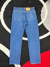 VINTAGE Levi 505 Jeans Mens 32x30 Orange Tab Blue Denim Straight Leg Cotton 90s
