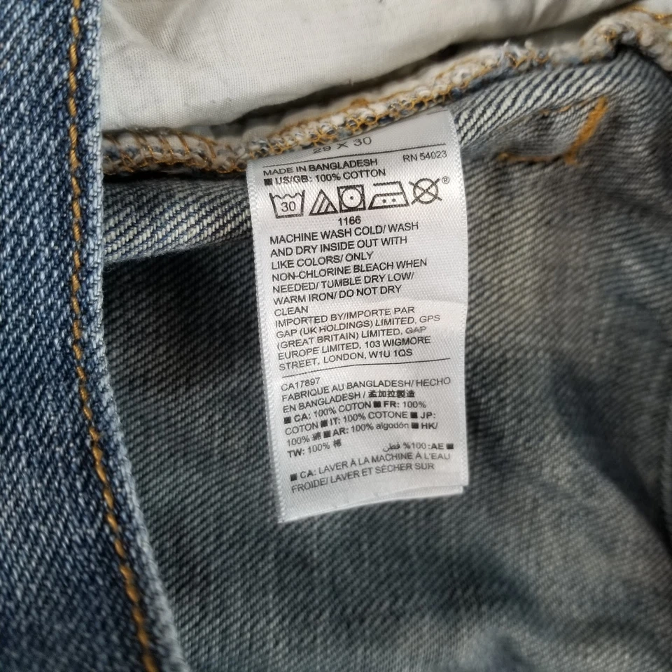 Gap Jeans Men's Sz 29x30 VTG Straight Dark Wash 100% Cotton Normcore Durable - Image 4 of 4