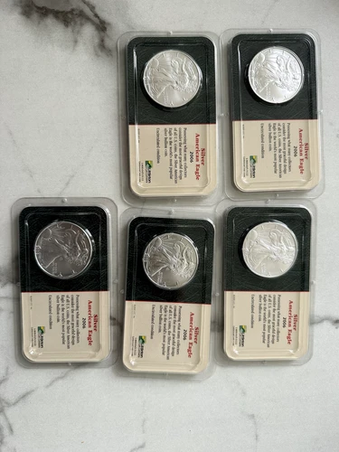 Lot of 5 American Silver Eagle eagles us mint BU bullion 1 oz