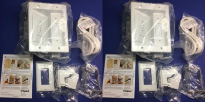 2 Pack Legrand HT2202-WH-V1 In-Wall Flat Screen TV Power & Cable Concealment Kit