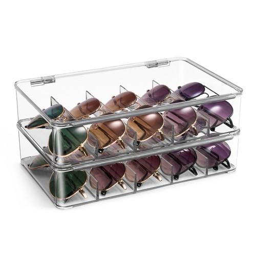 Sorbus Sunglasses Organizer - Stackable Eyeglass Case Storage Organizer Display - Picture 28 of 41