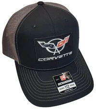 Corvette C5 Patch Richardson 112 Trucker Hat Snapback Black/Charcoal 