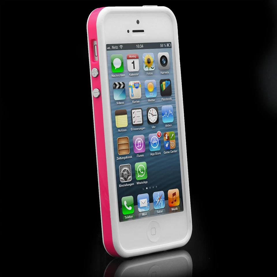 Funda De Silicona TPU Para Apple iPhone 5 5s SE Bumper Protección Blanco Rosa - Imagen 4 de 4