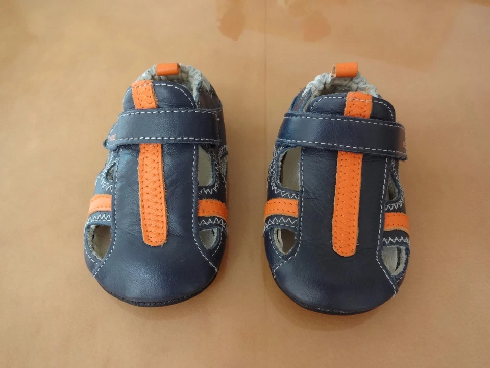 ZAPATOS ROBEEZ CUERO AZUL MARINO/NARANJA NIÑOS 9-12 MESES US 4 Foto 2 de 4