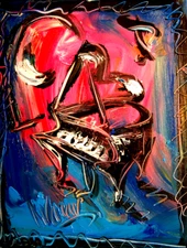 ABSTRACT PIANO MUSIC Modern Abstract   Original Oil Painting  IMPRESSIONIST