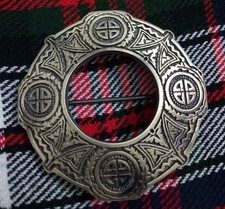 New Scottish Kilt Fly Plaid Brooch Antique Finish Celtic Knot Brooches