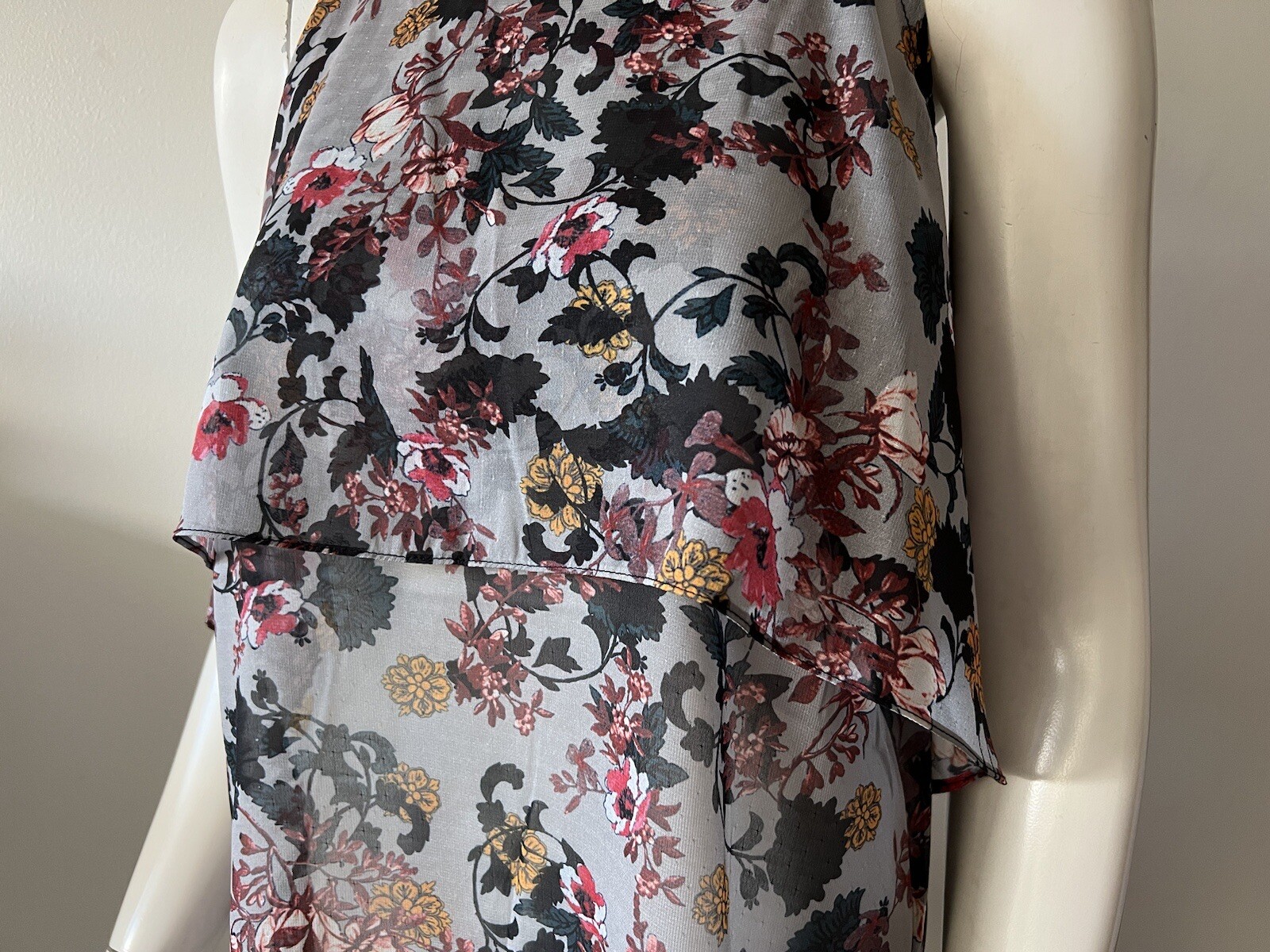 Sweet Sinammon Multicolor Floral Printed Polyester Sleeveless Halter Top Tank S