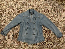Yada Yada Stretch Jeanswear Junior XL Denim Peacoat Style Super Cute! EUC!